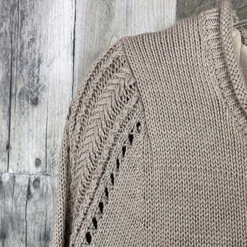 Lucky Brand Grey Chiffon Layer Sweater Size Medium - Picture 5 of 13